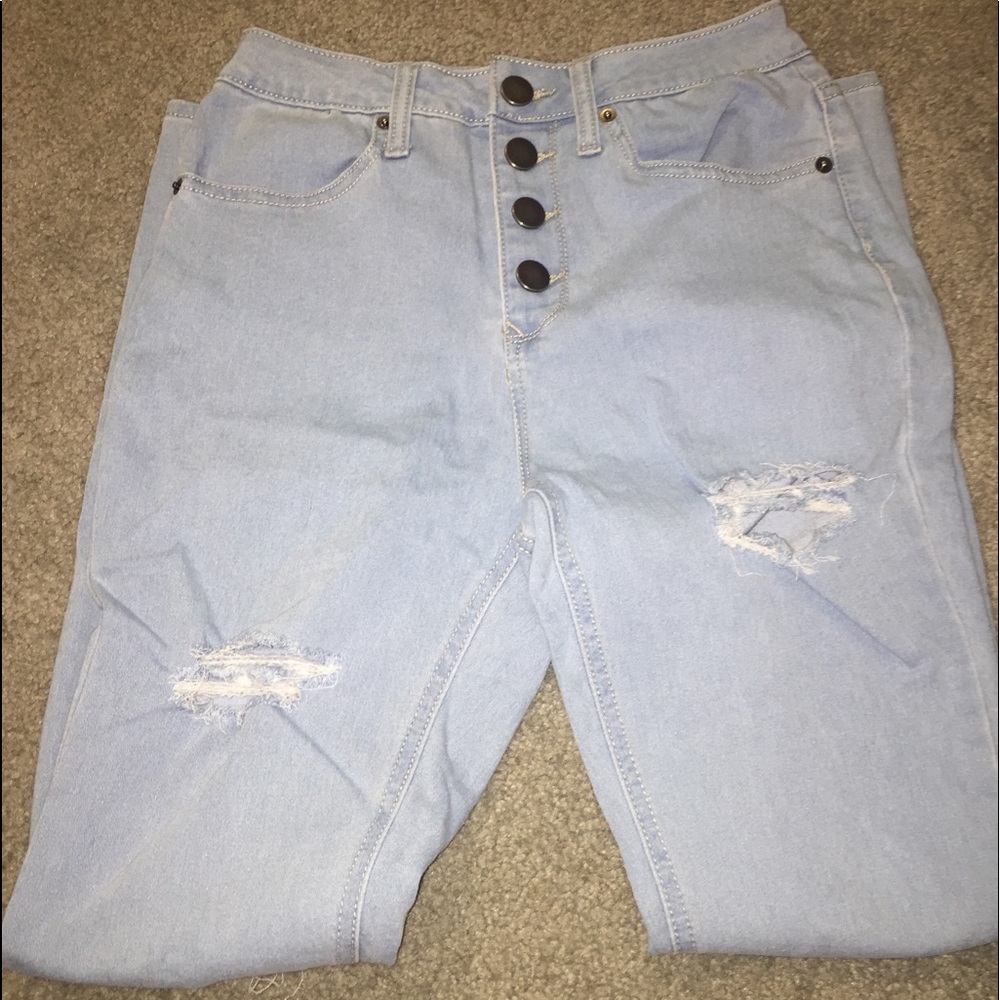 High Waisted Ripped Jeans